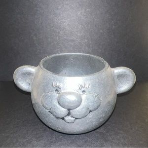 Wilton Pewter Bear Face Mug Child Cup Succulent Pot hallmarks on ear 6" x 3"